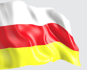 Waving flag of South Ossetia . 3d illustration