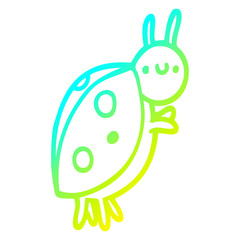 cold gradient line drawing cartoon ladybug