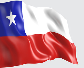 Waving flag of Chile . 3d illustration