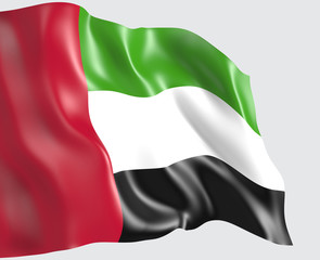 Obraz premium Waving flag of United Arab Emirates . 3d illustration