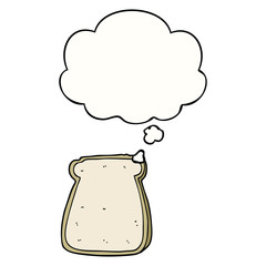 cartoon slice of bread and thought bubble