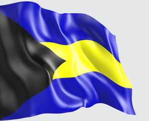 Waving flag of Bahamas . 3d illustration