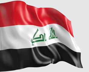 Naklejka premium Waving flag of Irag . 3d illustration