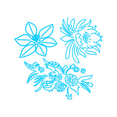 Flower Leaf Illustration Design Template Vector Linear