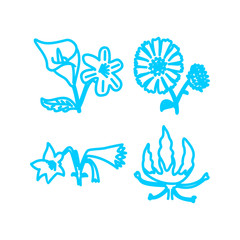 Flower Leaf Illustration Design Template Vector Linear