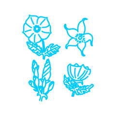 Obraz premium Flower Leaf Illustration Design Template Vector Linear