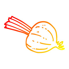 warm gradient line drawing cartoon fresh beet