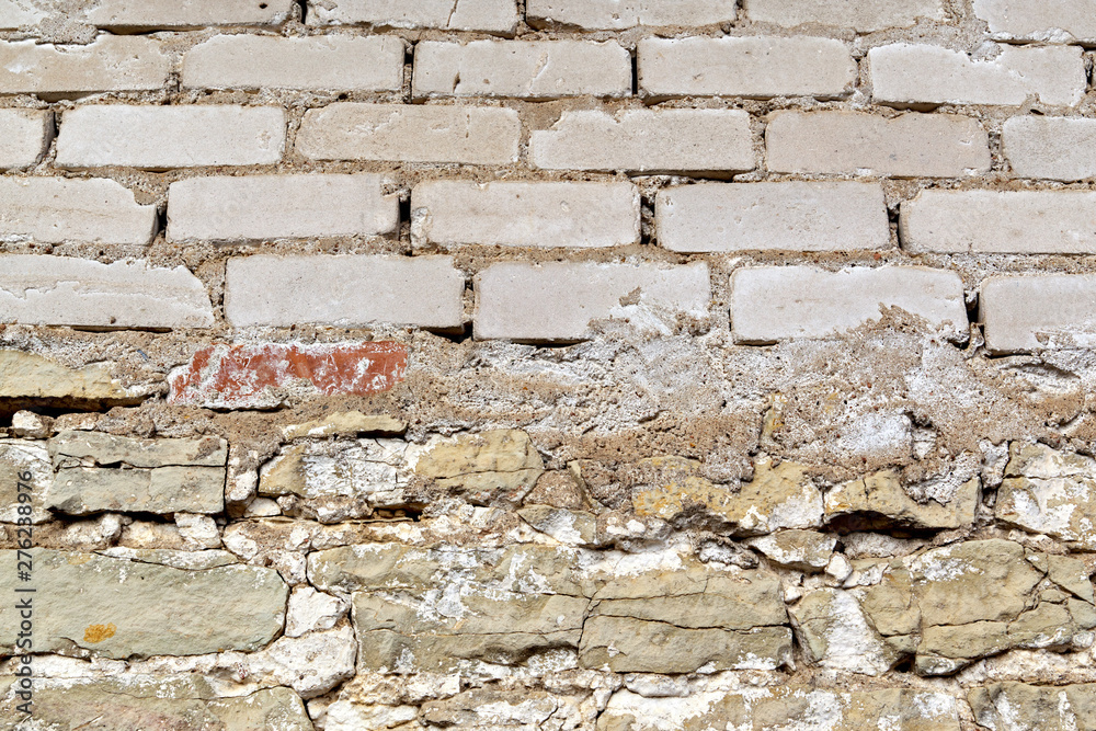 Wall mural .texture of the wall of rough masonry of light brick