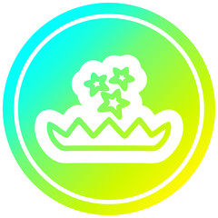 magical flower circular in cold gradient spectrum