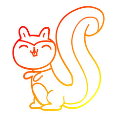warm gradient line drawing cartoon happy squirrel