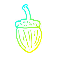 cold gradient line drawing cartoon acorn