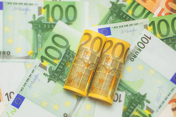 Euro Cash background. Euro Money Banknotes