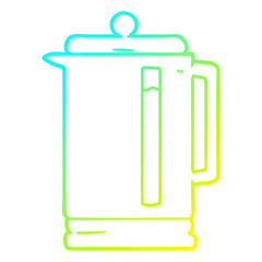 cold gradient line drawing cartoon electric kettle