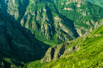Fototapeta na wymiar A beautiful mountain landscape. A delightful spring view. Zangezur Mountains. Armenia.
