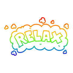 rainbow gradient line drawing cartoon relax symbol