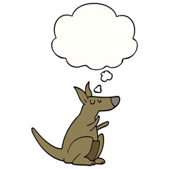 cartoon kangaroo and thought bubble