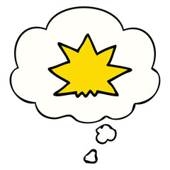 cartoon explosion and thought bubble