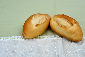 french bread roasted on the table