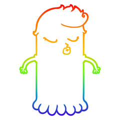 rainbow gradient line drawing cartoon cute ghost