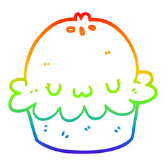 rainbow gradient line drawing cute cartoon pie
