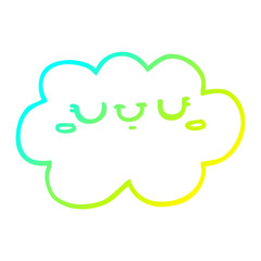 cold gradient line drawing cute cartoon cloud