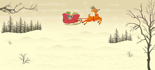Santa Sleigh Illustration 