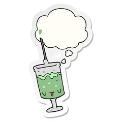 cartoon syringe and thought bubble as a printed sticker