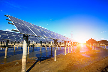 Solar panels on the water
