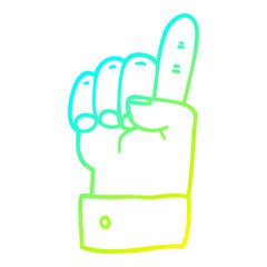 cold gradient line drawing cartoon pointing hand