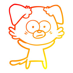 warm gradient line drawing nervous dog cartoon
