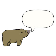 cartoon bear and speech bubble