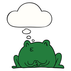 cute cartoon frog and thought bubble