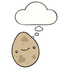 cartoon egg and thought bubble
