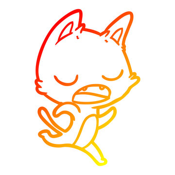 recommend clip art: warm gradient line drawing talking cat cartoon