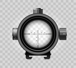 Realistic sniper scope on transparent
