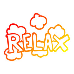 warm gradient line drawing cartoon relax symbol