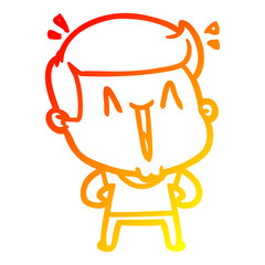 warm gradient line drawing cartoon excited man