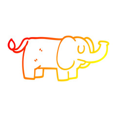 warm gradient line drawing cartoon funny elephant