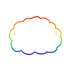 rainbow gradient line drawing cartoon cloud