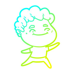 cold gradient line drawing cartoon friendly man