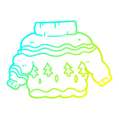 cold gradient line drawing embarrassing christmas jumper