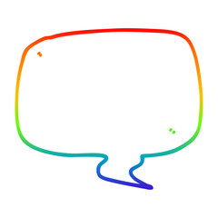 rainbow gradient line drawing cartoon speech bubble