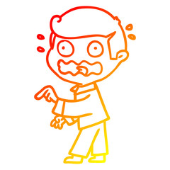 warm gradient line drawing cartoon stressed out pointing