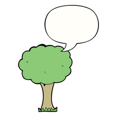 cartoon tree and speech bubble