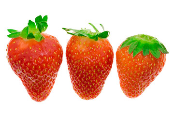 Strawberry isolated. Strawberries on white, collection.