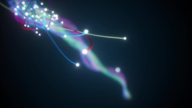 Spreading multi colored fiber wires in space