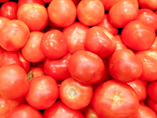 Ripe tomatoes  in large quantities.