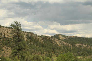 Obraz premium Mesa Verde Peaks, LanMesa Verde Peaks, Landscape, Storms, and Formations and Ancient Buildingsdscape, Storms, and Formations and Ancient Buildings