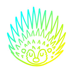 cold gradient line drawing cartoon spiky hedgehog