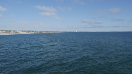 Obraz premium Oceanside Pier California with beach coastline and hotels and buildings shot in high resolution 